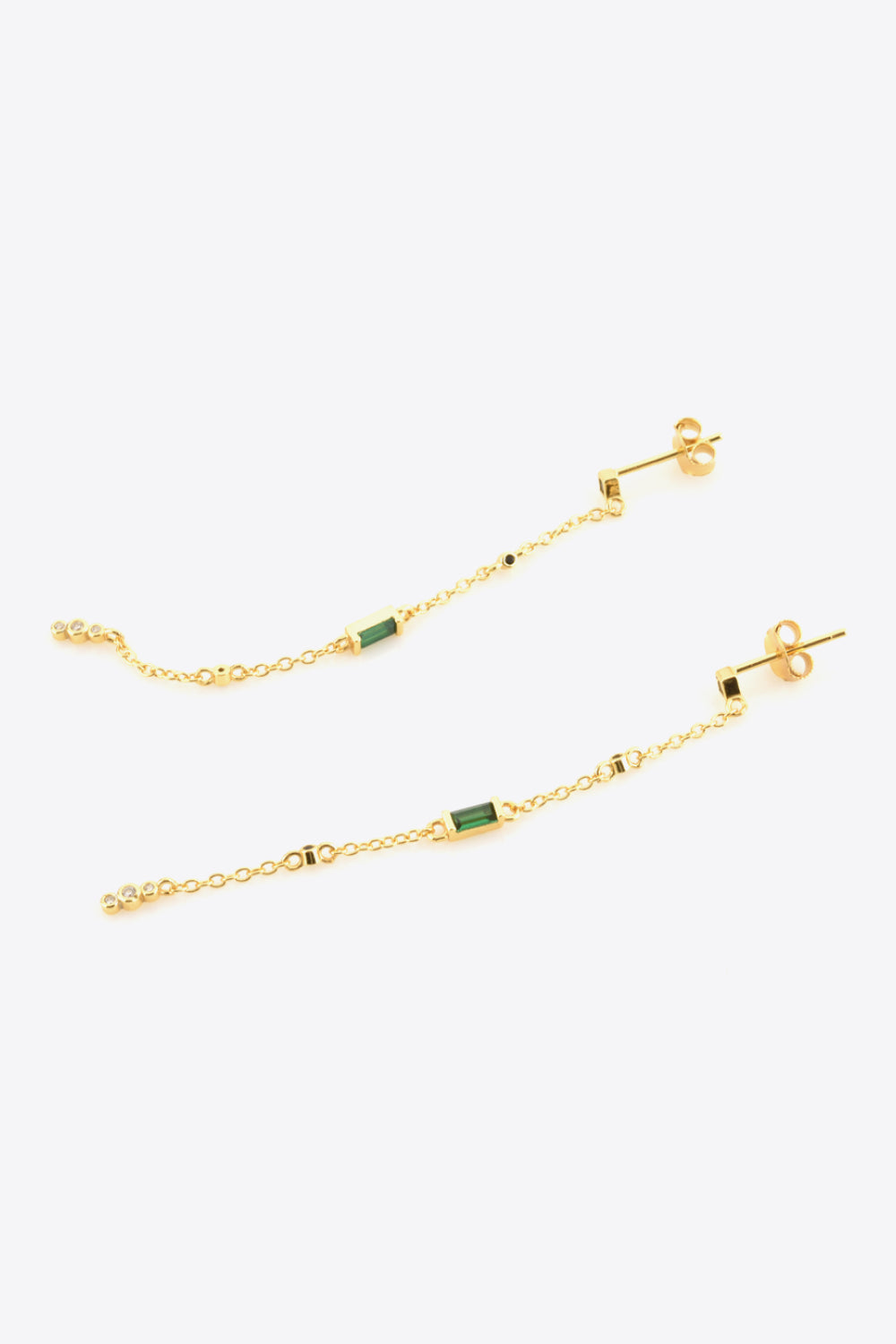 Chain 18K Gold-Plated Earrings, Inlaid Zircom