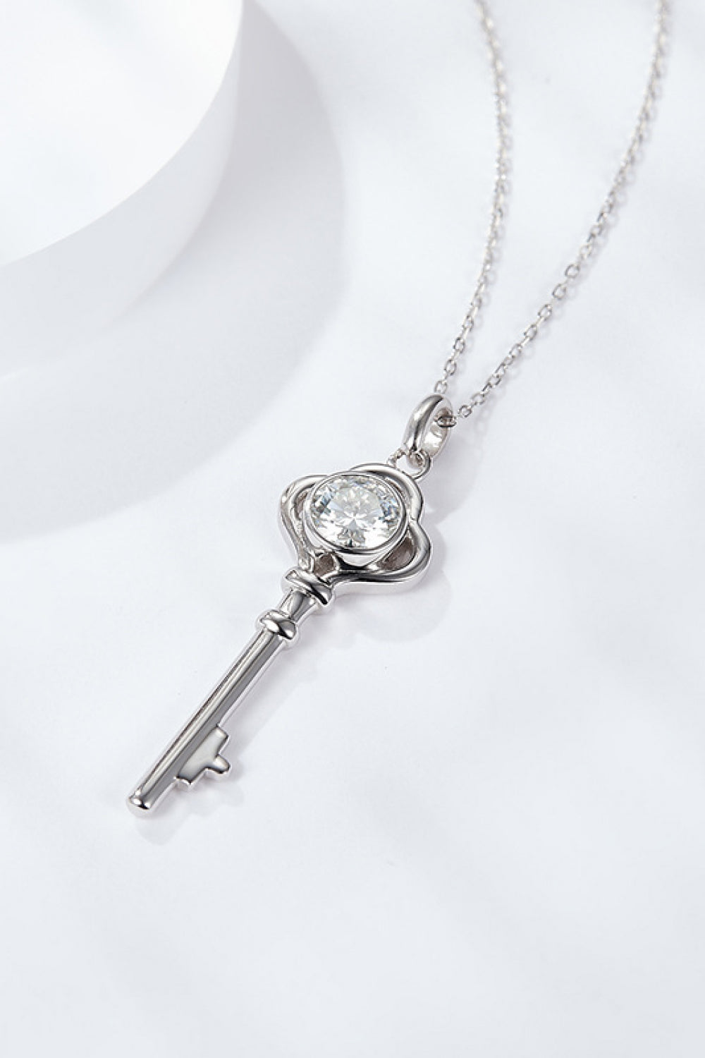 Key To My Love 💜 925 Sterling Silver 1 Carat Moissanite Key Pendant Necklace